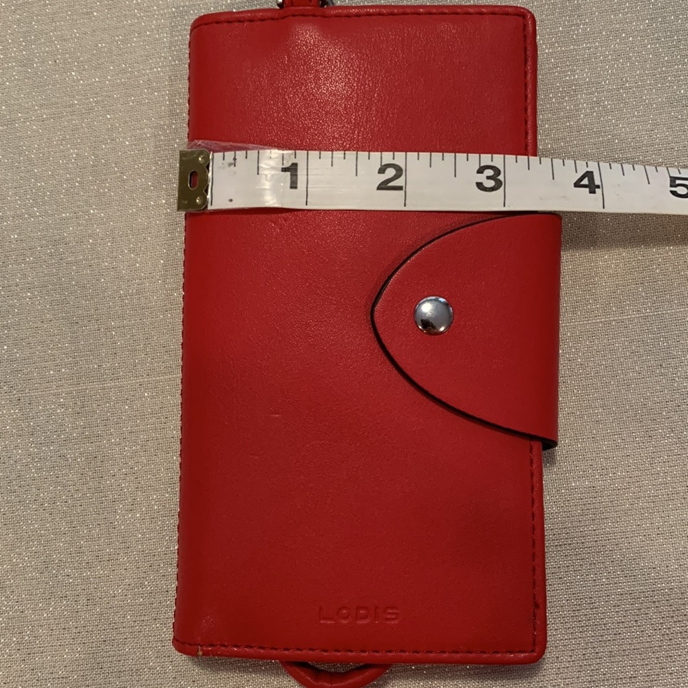 Lodis Red Wallet with detachable strap or wristlet. - Picture 9 of 9